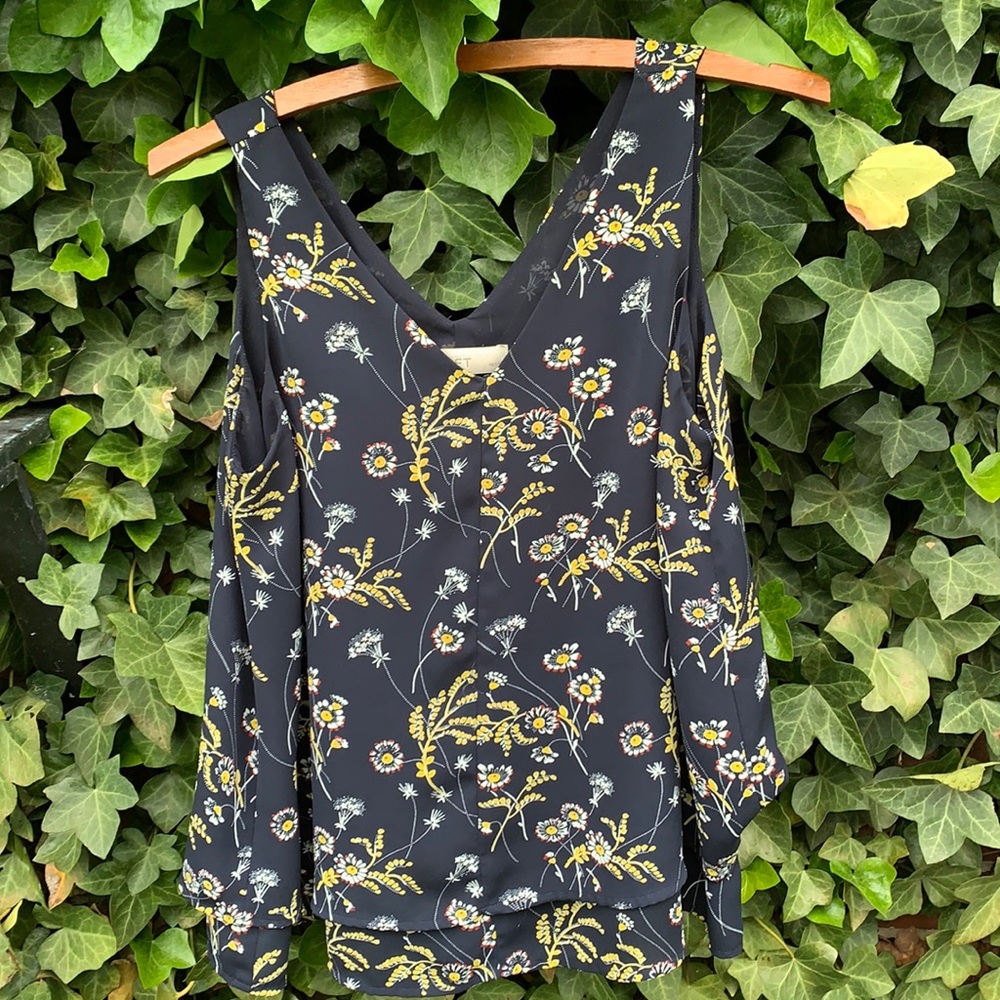 Loft V Neck Sleeveless Top Navy SP